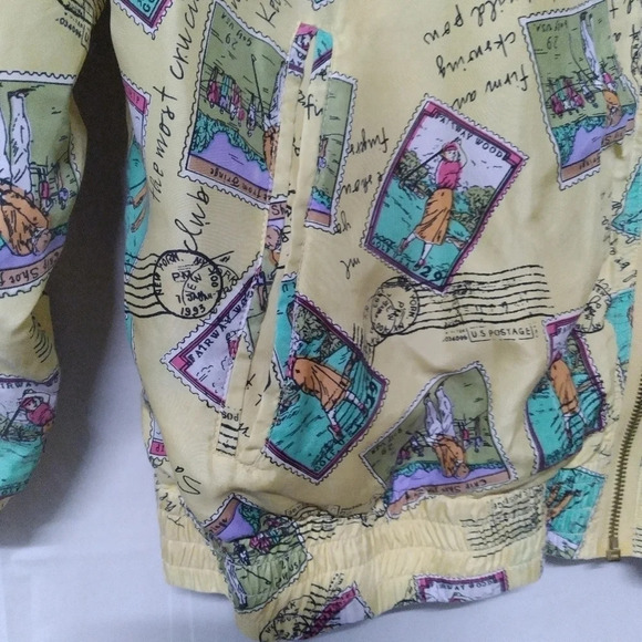 Vintage Mureli Golf Stamp Print Silk 90s Bomber Jacket - Picture 2 of 12
